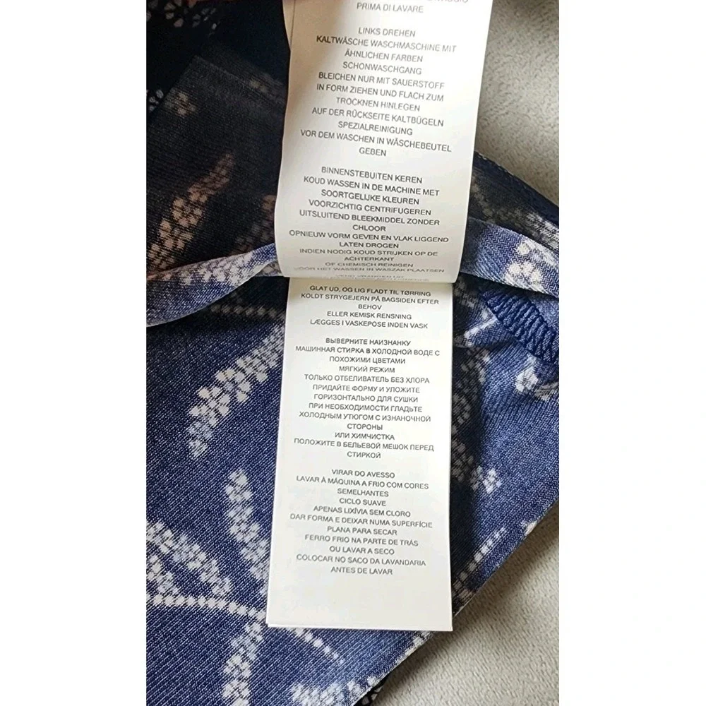 NWT Michael Kors Women's Floral Print Sleeveless Tank Top‎ True Navy Size Small